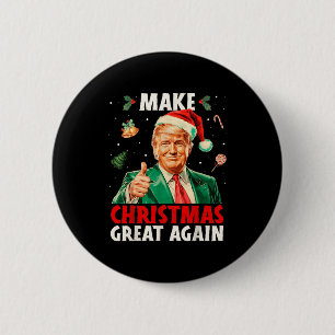 Gör julen stor igen rolig jultomte Trump 2025 Knapp