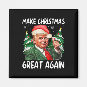 Gör julen stor igen rolig jultomte Trump 2025 Magnet