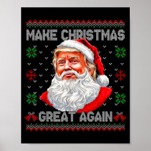 Gör julen stor igen rolig jultomte Trump ful Poster