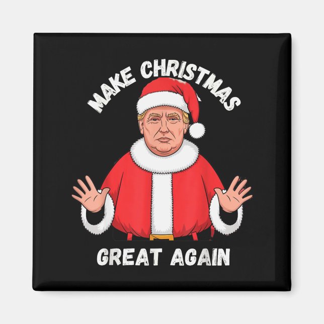 Gör julen stor igen rolig jultomte Trump  Magnet (Framsidan)