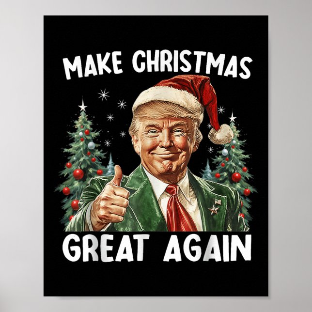 Gör julen stor igen rolig tomte Trump 2025 Poster (Framsidan)