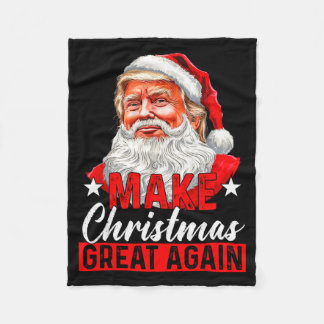 Gör julen stor igen Santa rolig Trump jul Fleecefilt
