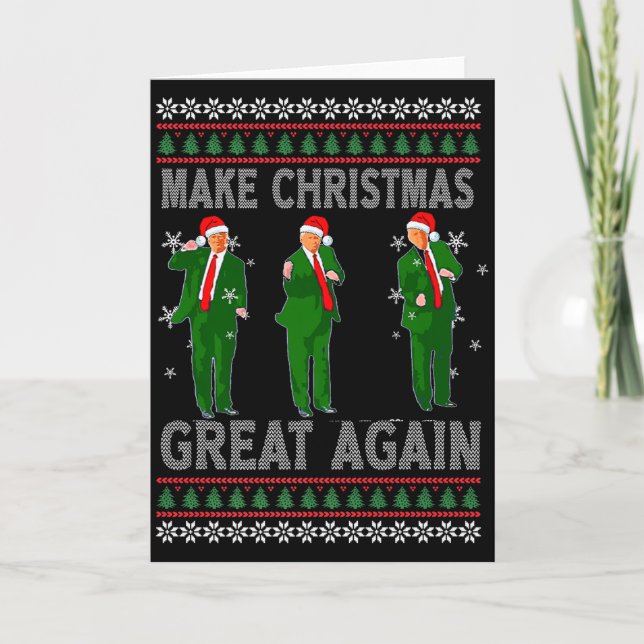 Gör julen stor igen Santa Trump Dans Ful  Kort (Framsida)