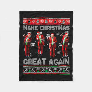 Gör julen stor igen Santa Trump dansa ful Fleecefilt