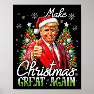 Gör julen stor igen Xmas rolig tomte Trump Poster