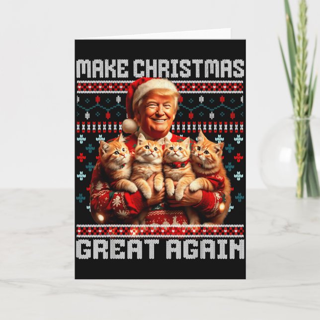 Gör julen stor igen Xmas rolig Trump Pyjamas Kort (Framsida)