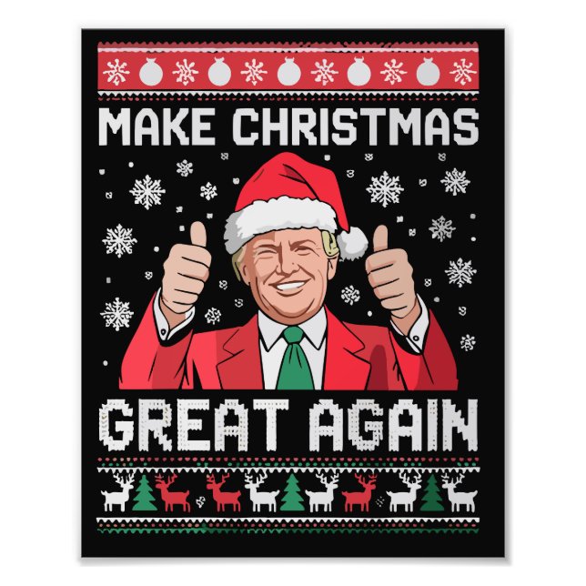 Gör julen Underbar igen Julafton Funny Trump Pajam Fototryck (Framsidan)