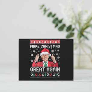 Gör julen Underbar igen Julafton Funny Trump Pajam Helg Vykort