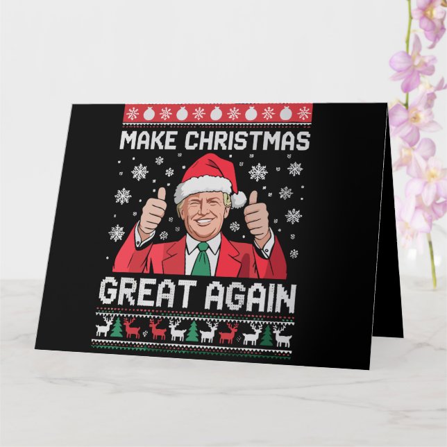Gör julen Underbar igen Julafton Funny Trump Pajam Kort (Orkide)