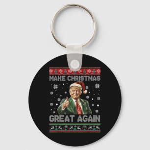 Gör julen Underbar igen Julafton Funny Trump Pajam Nyckelring