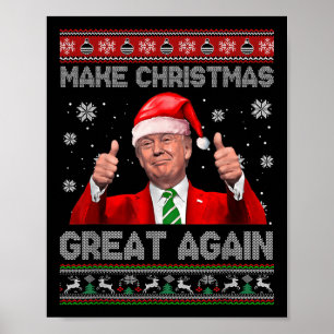 Gör julen Underbar igen Julafton Funny Trump Pajam Poster
