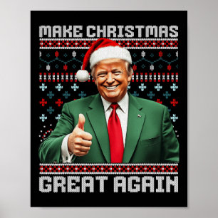 Gör julen Underbar igen Julafton Funny Trump Pajam Poster