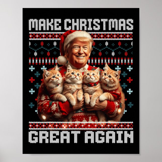 Gör julen Underbar igen Julafton Funny Trump Pajam Poster (Framsidan)