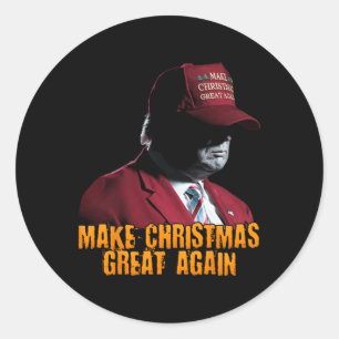 Gör julen Underbar igen Julafton Funny Trump Pajam Runt Klistermärke