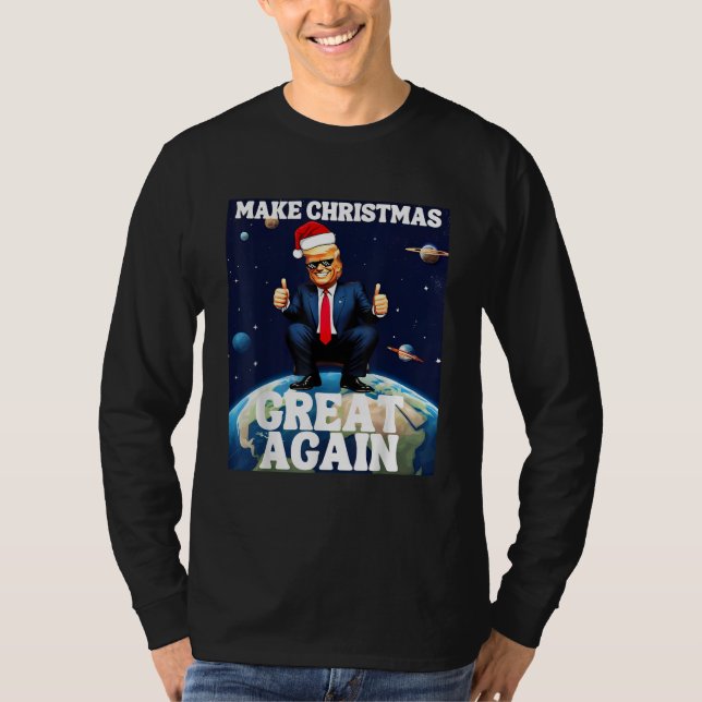 Gör julen Underbar igen, Julafton Trump Ugly T Shirt (Framsida)