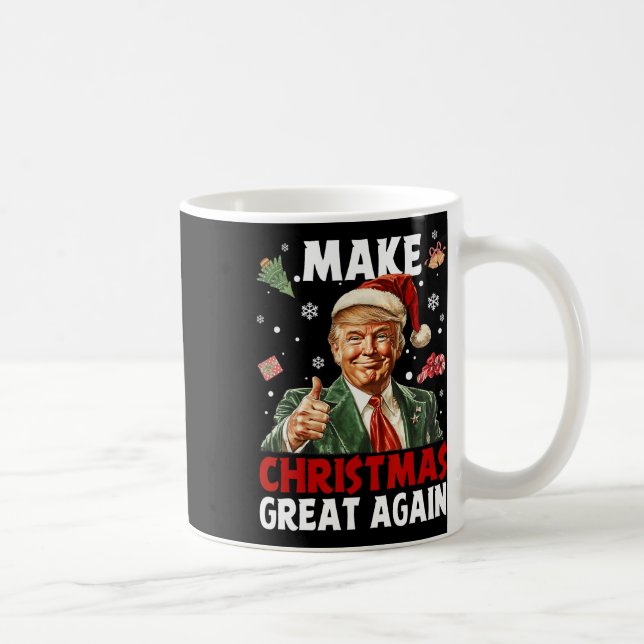 Gör julen Underbar igen, jultomten, Trump Julafton Kaffemugg (Höger)