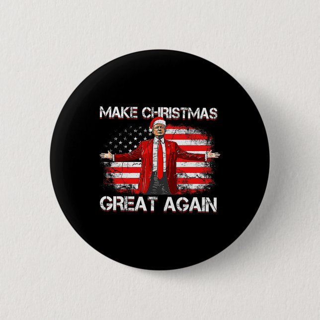 Gör julen Underbar igen, jultomten, Trump Julafton Knapp (Framsida)