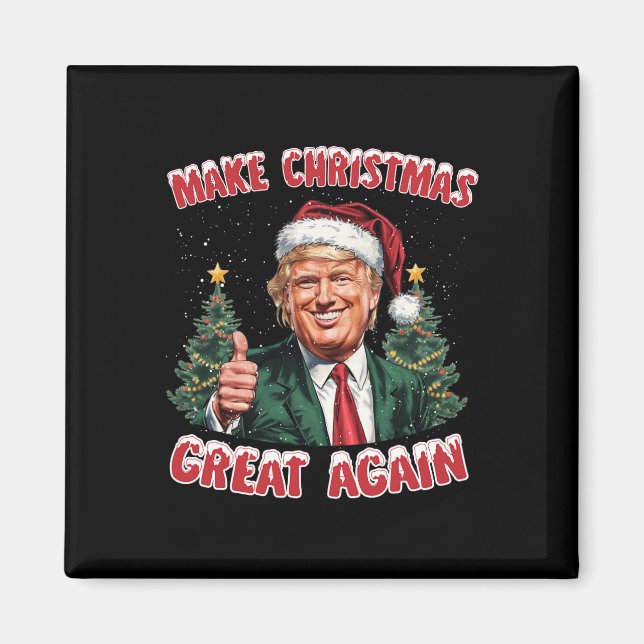 Gör julen Underbar igen, jultomten, Trump Julafton Magnet (Framsidan)