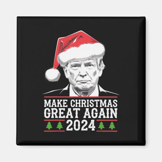 Gör julen Underbar igen, jultomten, Trump Julafton Magnet (Framsidan)
