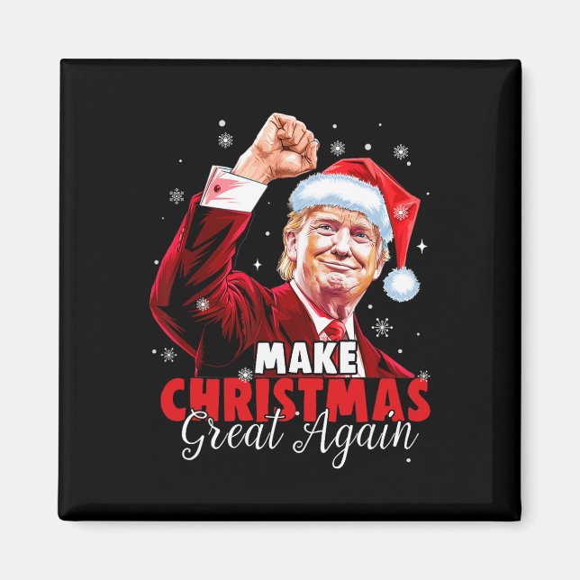 Gör julen Underbar igen, jultomten, Trump Julafton Magnet (Framsidan)