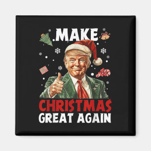 Gör julen Underbar igen, jultomten, Trump Julafton Magnet