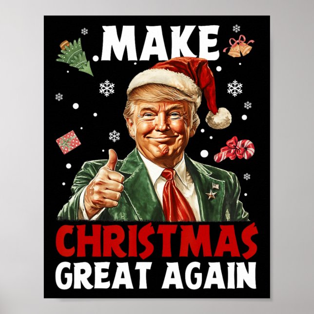 Gör julen Underbar igen, jultomten, Trump Julafton Poster (Framsidan)