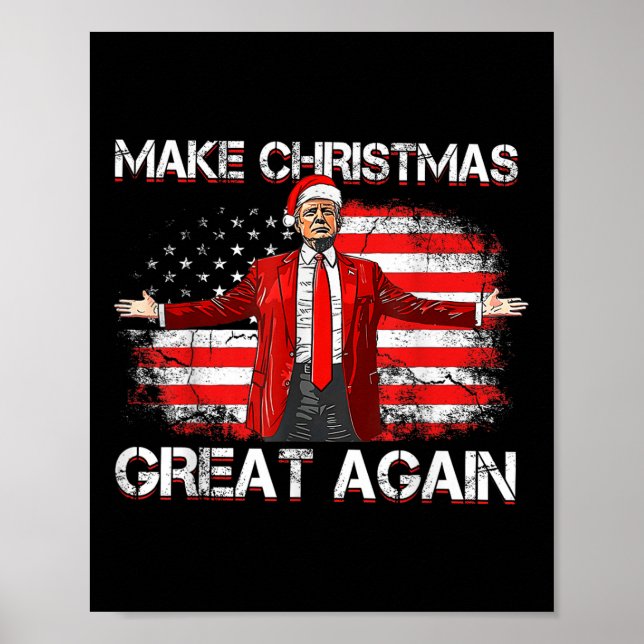 Gör julen Underbar igen, jultomten, Trump Julafton Poster (Framsidan)
