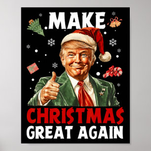 Gör julen Underbar igen, jultomten, Trump Julafton Poster