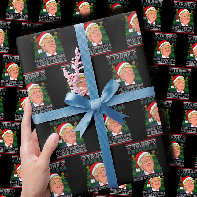 Gör julen Underbar igen, jultomten Trump Julafton  Presentpapper (Skapare uppladdad)