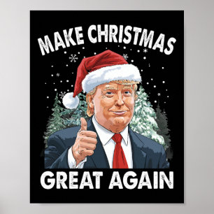 Gör julen Underbar igen, lustigt Donald Trump Jula Poster
