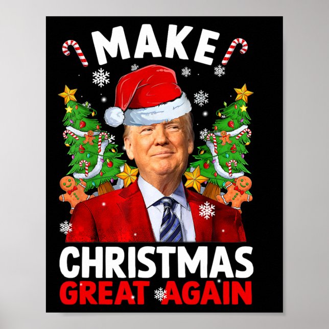 Gör julen Underbar igen, lustigt Donald Trump Sant Poster (Framsidan)