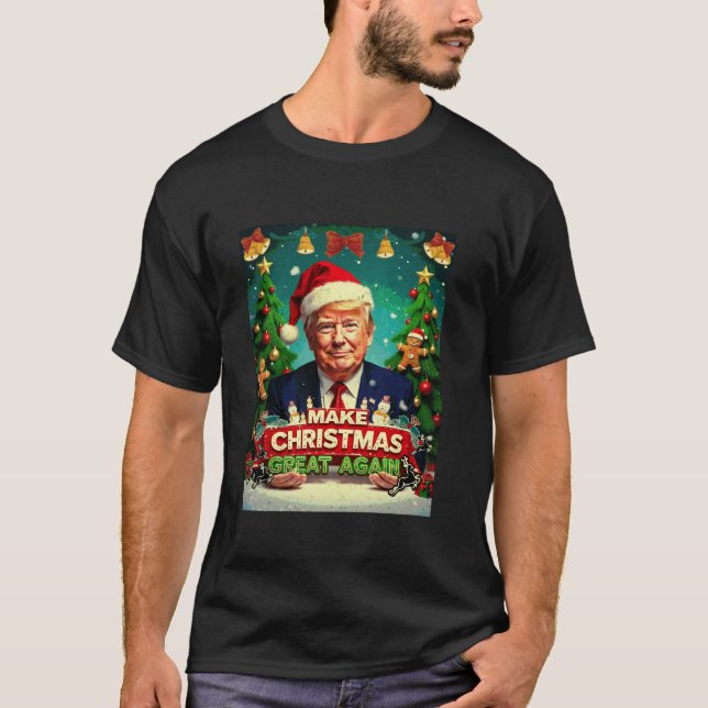Gör julen Underbar igen, roligt, jultomten Julafto T Shirt (Framsida)