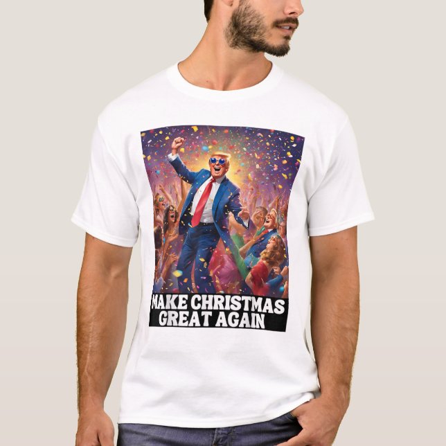 Gör julen Underbar igen, roligt, tomten Trump T Shirt (Framsida)