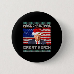 Gör julen Underbar igen, roligt Trump Julafton Snö Knapp