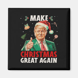Gör julen Underbar igen, roligt Trump Julafton Snö Magnet