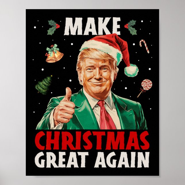Gör julen Underbar igen, roligt Trump Julafton Snö Poster (Framsidan)