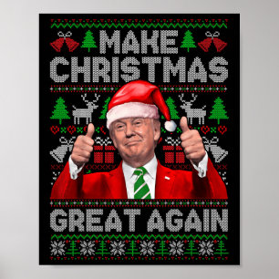 Gör julen Underbar igen, roligt Trump Julafton Snö Poster