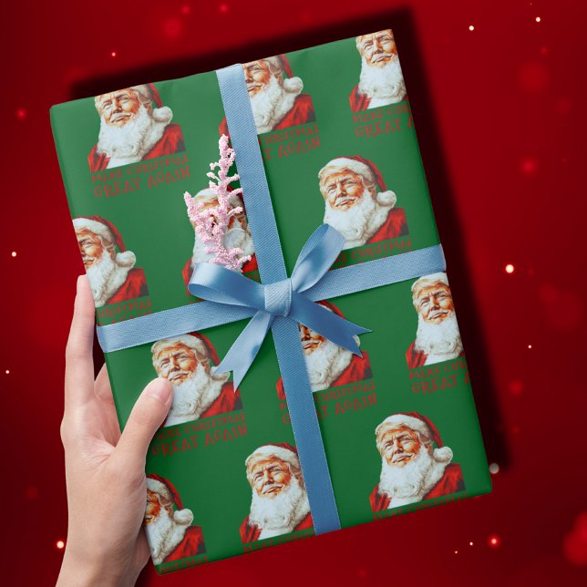 Gör julen Underbar igen, roligt Trump Jultomten Presentpapper (Skapare uppladdad)