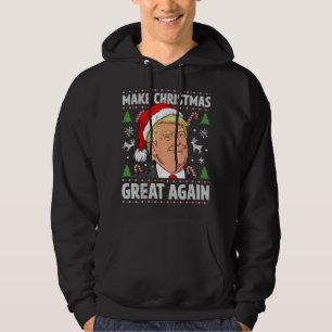 Gör julen Underbar igen, roligt Trump Ugly Kristus Hoodie