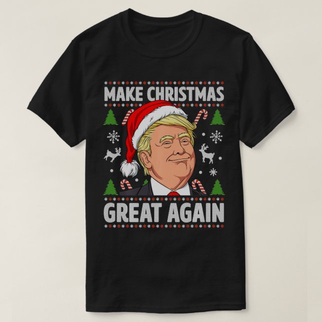 Gör julen Underbar igen, roligt Trump Ugly Kristus T Shirt (Design framsida)