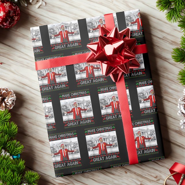 Gör julen Underbar igen, roligt Trump Ugly Presentpapper (Skapare uppladdad)