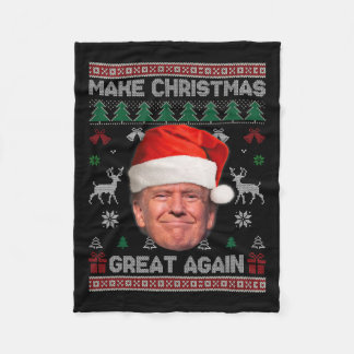 Gör julen Underbar igen, roligt Trump Ugly Sweate Fleecefilt