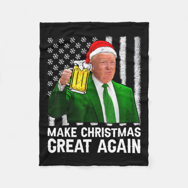 Gör julen Underbar igen, Shirt Beer Drinking Xma Fleecefilt (Framsidan)