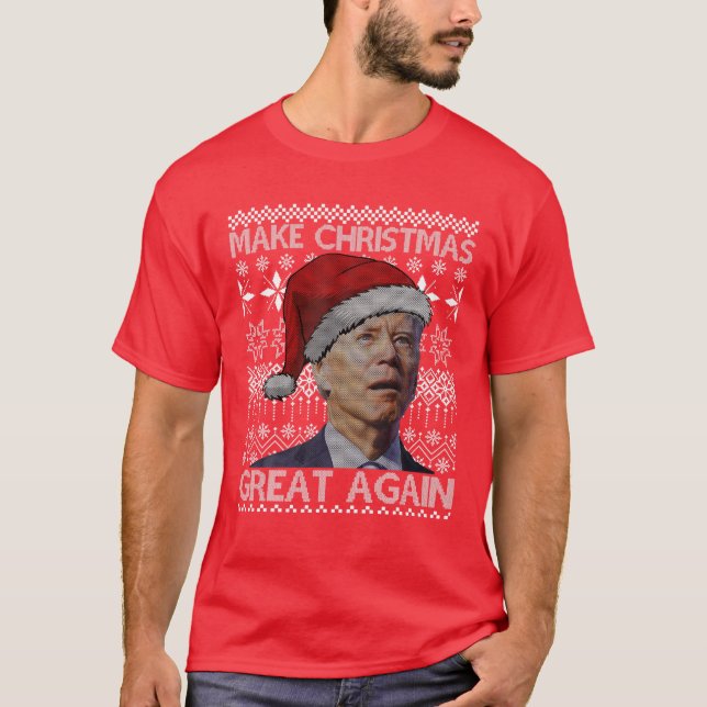 Gör julen Underbar igen till anti-biden Ugly Chris T Shirt (Framsida)