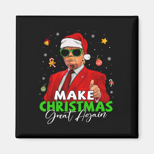 Gör julen Underbar igen till en vacker jultomtrump Magnet (Framsidan)