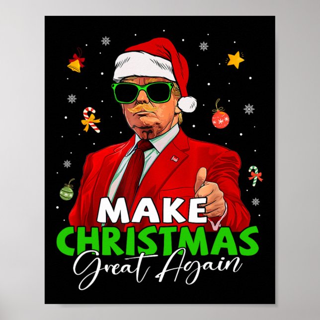 Gör julen Underbar igen till en vacker jultomtrump Poster (Framsidan)