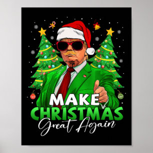 Gör julen Underbar igen till en vacker jultomtrump Poster