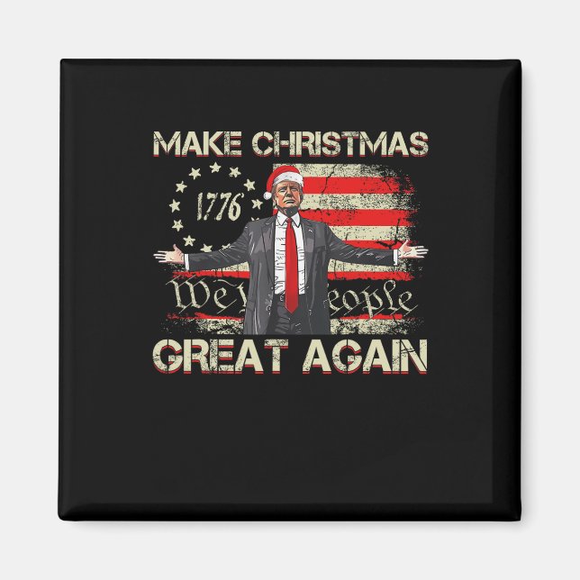 Gör julen Underbar igen, tomten Trump Julafton Vi Magnet (Framsidan)