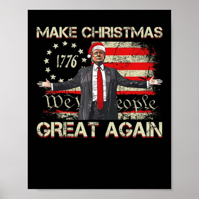 Gör julen Underbar igen, tomten Trump Julafton Vi Poster (Framsidan)