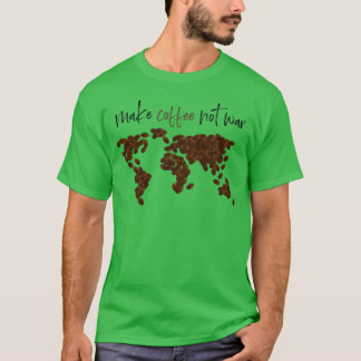 Gör kaffe inte krig retro t shirt